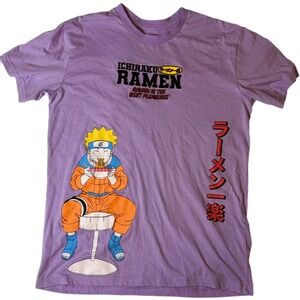 Vintage 2002 Naruto Ichiraku Ramen T‎ Shirt Anime Manga Graphic Tee Purple Small